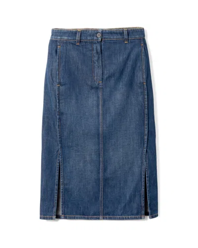 Lanvin Denim Pencil Skirt In Blue