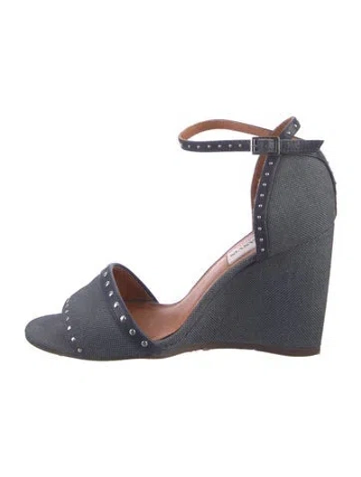 Pre-owned Lanvin Denim Printed Sandals In Blue
