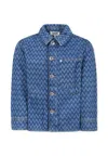 Lanvin Denim Shirt For Boy With Logo And Curb Motif In Denim