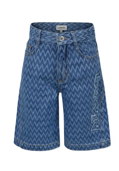 Lanvin Kids' Denim Shorts For Boy With Logo