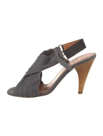 Pre-owned Lanvin Denim Slingback Sandals In Blue