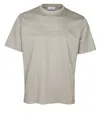 Lanvin Denim T-shirt With Embroidered Logo In Gray