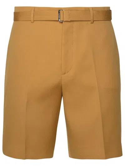 Lanvin Desert Wool Bermuda Shorts In Beige