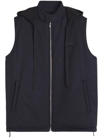 Lanvin Detachable-hood Gilet In Blue