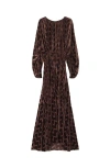 Lanvin Chevron-pattern Maxi Dress In Animal Print