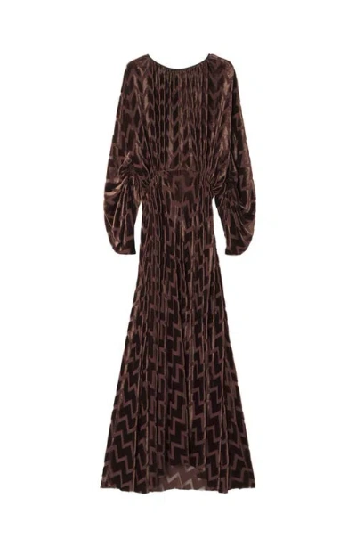 LANVIN LANVIN DEVORÉ VELVET DRESS