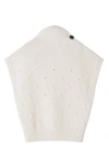 Lanvin Diamond Detail Sleeveless Wool Sweater In White