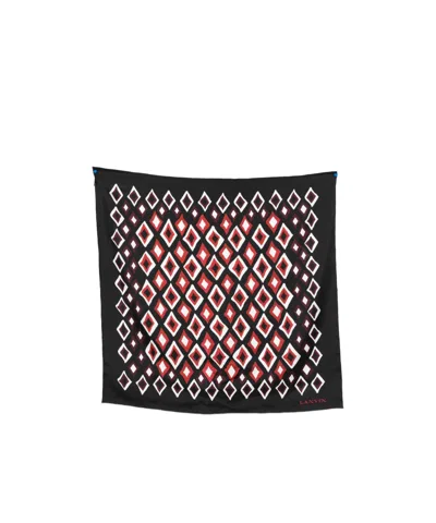 LANVIN DIAMOND-PATTERN SILK SCARF