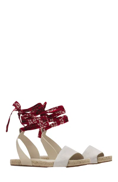 Lanvin Domra Suede Espadrille Sandals In Multi