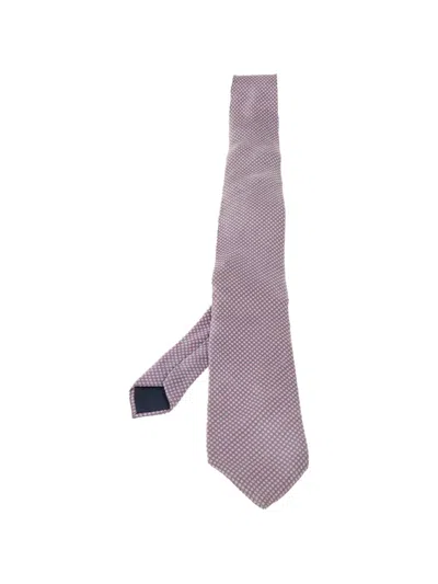Pre-owned Lanvin Dot-pattern Silk Tie In Pink