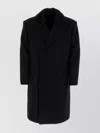 Lanvin Double-breasted Belted Wool Blend Coat In Black