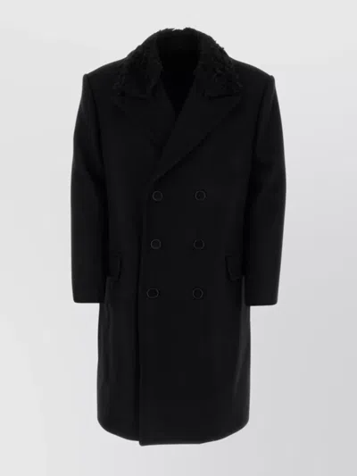 LANVIN DOUBLE-BREASTED BELTED WOOL BLEND COAT