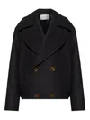 Lanvin Double-breasted Button Jacket In Black