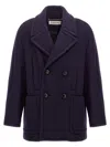 Lanvin Double-breasted Coat In Blue