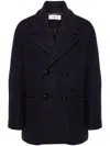 Lanvin Double-breasted Coat In Blue
