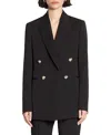 Lanvin Double-breasted Black Wool Jacket In Black