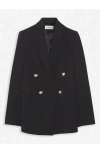 Lanvin Jewel-buttons Open-front Blazer In Black