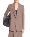 Lanvin Double-breasted Jacket In Marron Glace