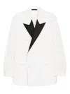 Lanvin Double-breasted Peak-lapel Blazer In White