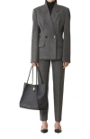 Lanvin Double-breasted Tailored Jacket In Prince Of Wales Wool In Gray