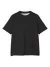 Lanvin Cotton T-shirt With Silk Detail In Black