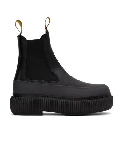 Lanvin Double Lifting Ring Short Boots In Black