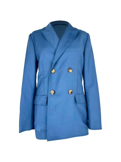 Pre-owned Lanvin Double-breasted Blazer In Blue