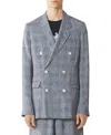 Lanvin Double-breasted Jacket In Viscose In Gray