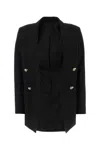 Lanvin Double-breasted Wool Blazer In Black