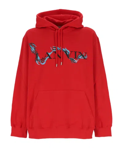 Lanvin Chinese New Year Oversized Cotton Hoodie In Red