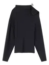 Lanvin Drape-detail Button Blouse In Black