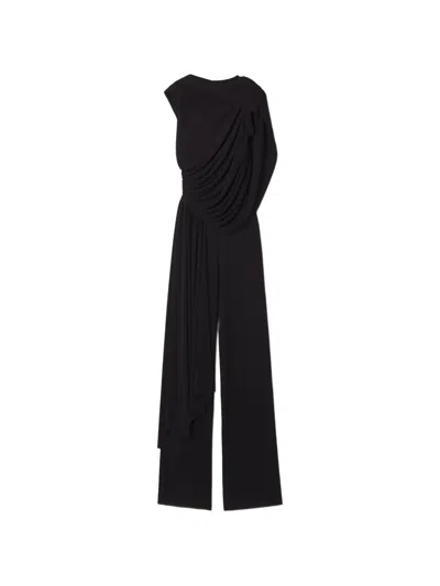 Lanvin Draped Asymmetric Jumpsuit In Black
