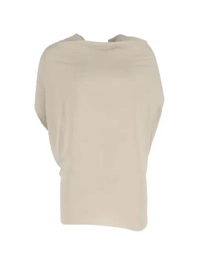 Pre-owned Lanvin Draped Blouse In Neutral