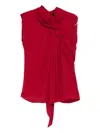Lanvin Draped Blouse In Red