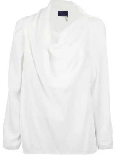 Lanvin Draped Blouse In White