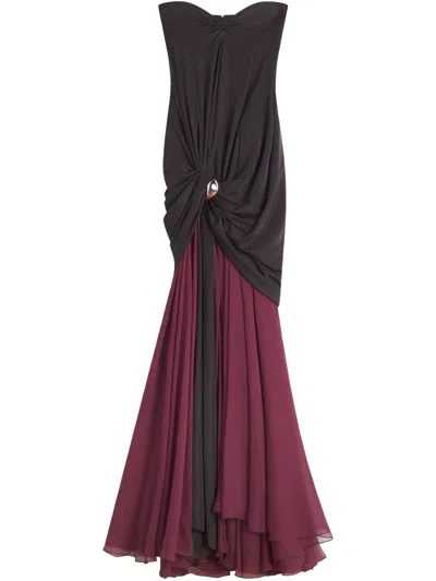 Lanvin Draped Dress In Brown