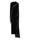 Lanvin Draped Embellished Dress In Black