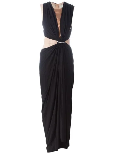 Lanvin Draped Evening Gown In Black
