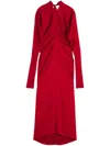 Lanvin Draped V-neck Dress In Red