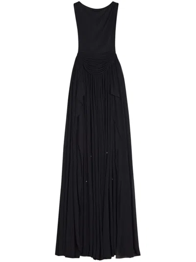 Lanvin Draped Gown In Black