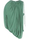 Lanvin Draped Jersey Top In Green