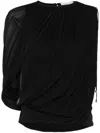 Lanvin Top Drappeggio In Schwarz