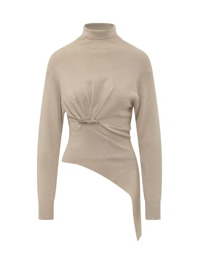 Lanvin Sand Wool Blend Sweater In Neutral