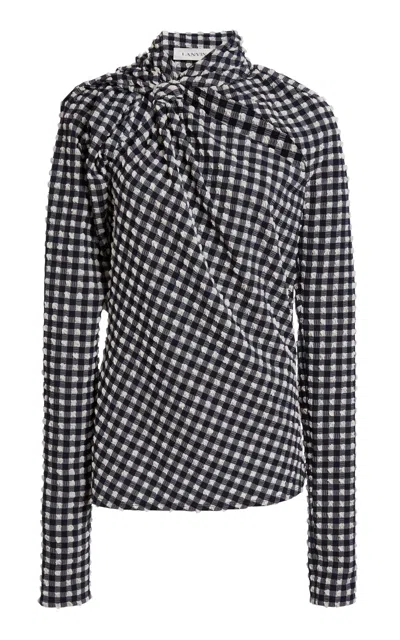 Lanvin Draped Knot Top In Black