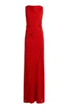Lanvin Draped Long Dress In Red