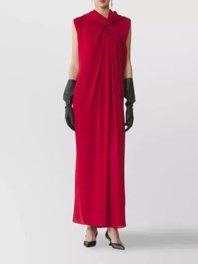 LANVIN DRAPED LONG DRESS SIDE SLIT