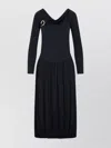 Lanvin Ls Drape Midi Dress