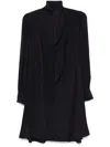 Lanvin Draped Detailing Knee Length Dress In Blue