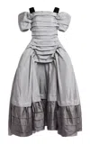 Lanvin Draped Off-shoulder Gown In Gray