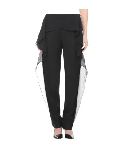 Lanvin Draped Overlay Pants In Green